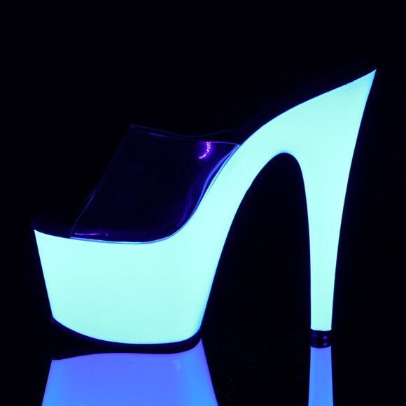 White Platform Mules with UV Reactive Glow - Picture 5 of 6